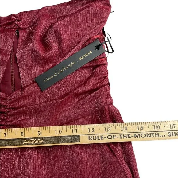 House of Harlow Jumpsuit Women Size S Red Revolve Strappless Shimmer Nwt $228